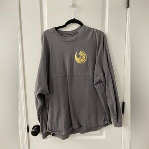 Disney Gray Long Sleeve Shirt with Gold Logo